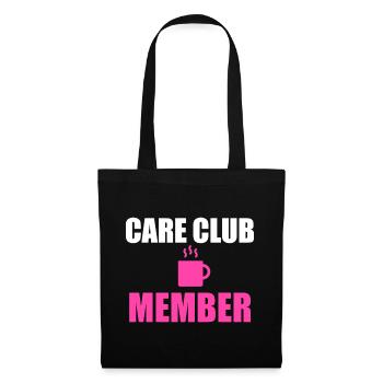 Care Club Club Mitglied Kaffee-Tee - Stoffbeutel - Schwarz - Vorne