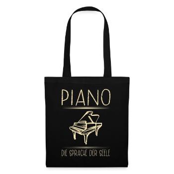 Klavier Pianist Piano Sprache Der Seele Piano - Stoffbeutel - Schwarz - Vorne