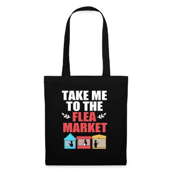 Flohmarkt Trödelmarkt - Stoffbeutel - Schwarz - Vorne