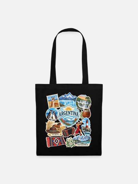 Argentinien Reisesticker - Stoffbeutel - Schwarz