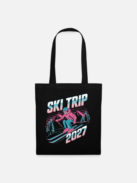 Skireise 2027 Neon Retro - Stoffbeutel - Schwarz