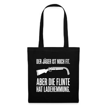 Jäger noch fit aber die Flinte hat Ladehemmung - Stoffbeutel - Schwarz - Vorne