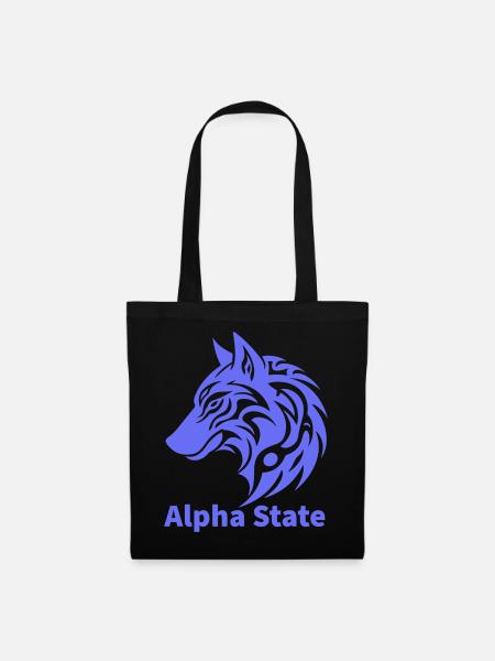 Alpha State Wolf-Emblem - Stoffbeutel - Schwarz