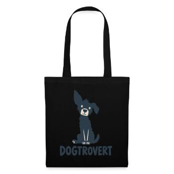 Dogtrovert – Introvertierter, der Hunde liebt - Stoffbeutel - Schwarz - Vorne