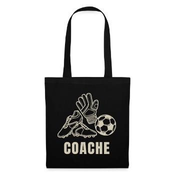 Vater Footballtrainer - Stoffbeutel - Schwarz - Vorne