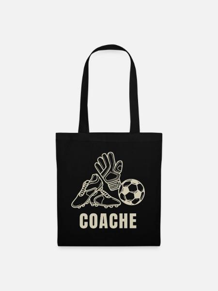 Vater Footballtrainer - Stoffbeutel - Schwarz