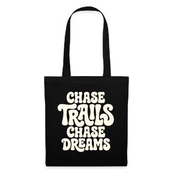 Trailrunning – Chase Trails, Chase Dreams - Stoffbeutel - Schwarz - Vorne