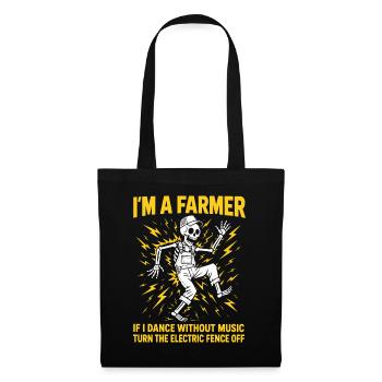 Landwirt, Kuhbauer, Farmer, Landwirtschaft, Bauer - Stoffbeutel - Schwarz - Vorne