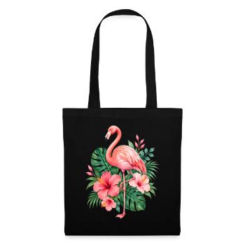 Niedlicher Flamingo Süße Flamingos - Stoffbeutel - Schwarz - Vorne