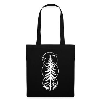 Natur_Wandern_Berge_Wald_Kreismotiv_white - Stoffbeutel - Schwarz - Vorne