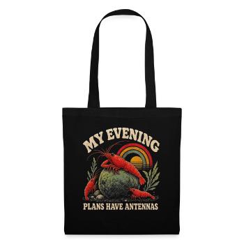 Garnelen Aquarium Retro Regenbogen - Stoffbeutel - Schwarz - Vorne