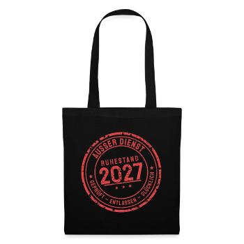 Ruhestand 2027 Stempel - Stoffbeutel - Schwarz - Vorne