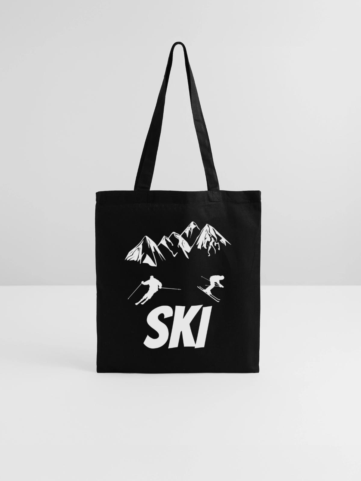 Skifahren - Stoffbeutel - Schwarz - Vorne
