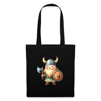 Kleiner Comic Wikinger Niedlich Kinder T-Shirt - Stoffbeutel - Schwarz - Vorne