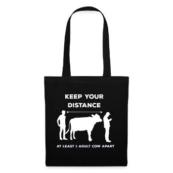 Keep your distance - 1 erwachsene Kuh Abstand - Stoffbeutel - Schwarz - Vorne