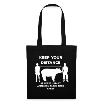 Keep your distance - 1 Schwarzbär Abstand - Stoffbeutel - Schwarz - Vorne