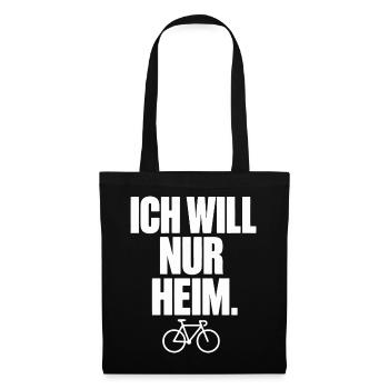 Ich will nur heim – Sichere Radwege Leipzig - Stoffbeutel - Schwarz - Vorne