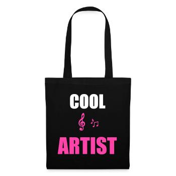 Cooler Künstler-Musik-Tee - Stoffbeutel - Schwarz - Vorne