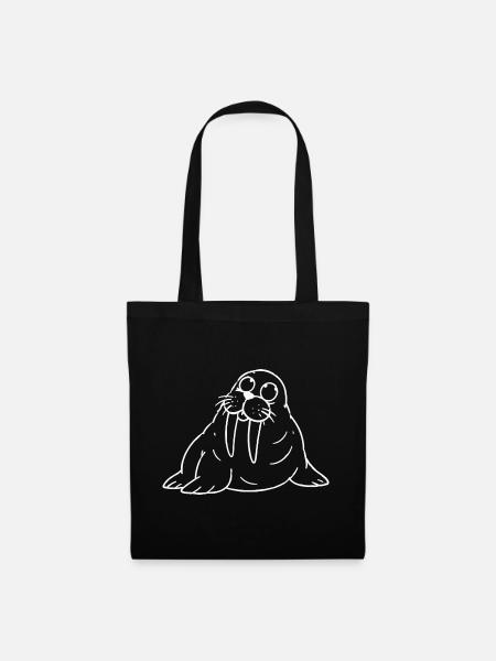 seehund_seeloewe - Stoffbeutel - Schwarz