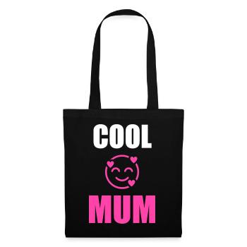 Coole Mama-Emoji-Herzen - Stoffbeutel - Schwarz - Vorne