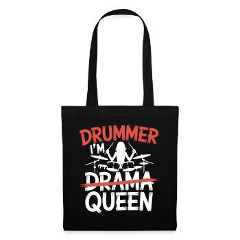 I´m Drummer Queen Drum Set Funny Drummer Girl - Stoffbeutel - Schwarz - Vorne