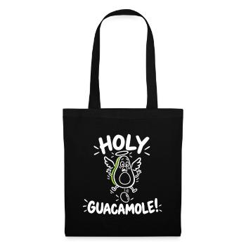 Holy Guacamole – Lustige und skurrile Engels-Avocado - Stoffbeutel - Schwarz - Vorne