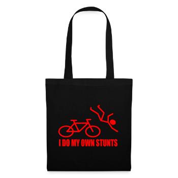 Fahrrad Spruch I do my own stuns - Stoffbeutel - Schwarz - Vorne