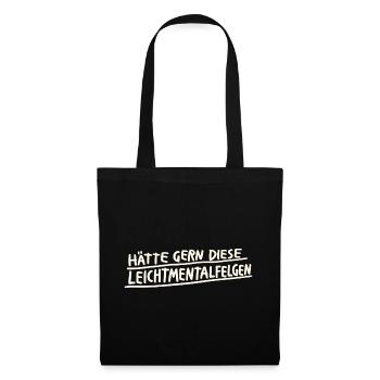 Leichtmentalfelgen Wortspiel - Stoffbeutel - Schwarz - Vorne