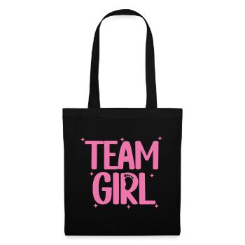Team Girl Pink Geschlechterenthüllungsparty Matching Familie - Stoffbeutel - Schwarz - Vorne