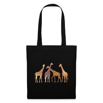 Giraffen Design Afrika Safari Tierfreunde Giraffen - Stoffbeutel - Schwarz - Vorne