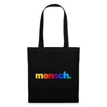 Mensch. Regenbogenfarben Druck - Stoffbeutel - Schwarz - Vorne