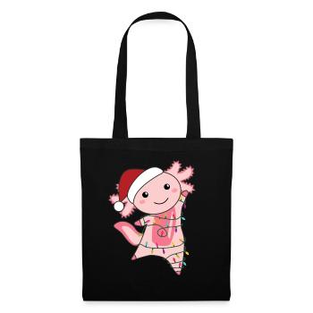 Axolotl fröhliche Weihnachten Winter Tiere Axolotl - Stoffbeutel - Schwarz - Vorne