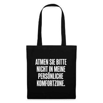 Lustiger Spruch Komfortzone - Stoffbeutel - Schwarz - Vorne