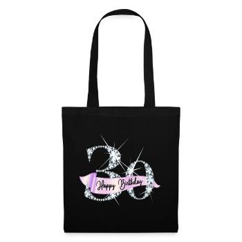 30. Geburtstag Glamour Diamanten Design - Stoffbeutel - Schwarz - Vorne