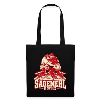 Sägemehl & Stolz – Schweizer Schwinger Retro - Stoffbeutel - Schwarz - Vorne