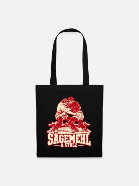 Sägemehl & Stolz – Schweizer Schwinger Retro - Stoffbeutel - Schwarz