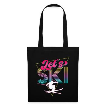 Let's Ski Neon Retro Skier - Stoffbeutel - Schwarz - Vorne