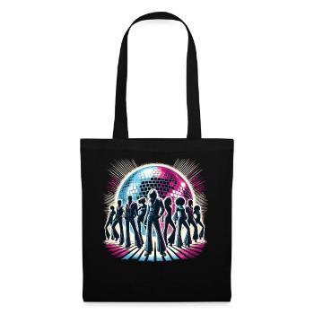 70er Disco Ball Retro-Tanzparty-Design - Stoffbeutel - Schwarz - Vorne