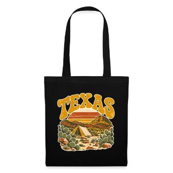 Texas Wüstensonnenuntergang Retro - Stoffbeutel - Schwarz - Vorne