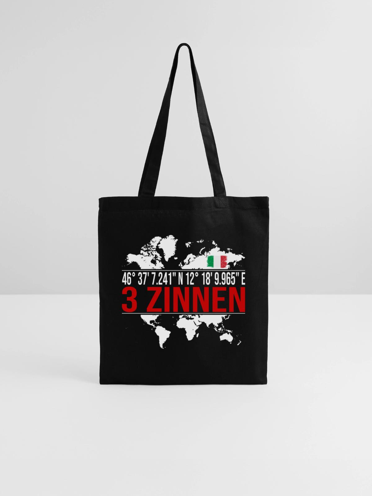 3 Zinnen - Stoffbeutel - Schwarz - Vorne