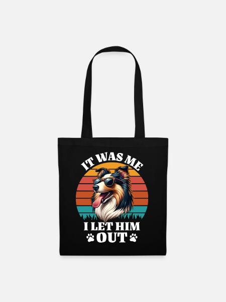 Lustige Langhaar Collie Sprüche - Stoffbeutel - Schwarz