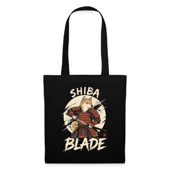 Shiba Samurai mit Klinge - Stoffbeutel - Schwarz - Vorne