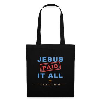 Jesus Paid It All – Christian Stamp - Stoffbeutel - Schwarz - Vorne
