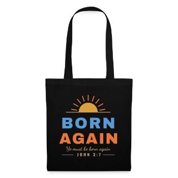 Born Again – John 3:7 Christian - Stoffbeutel - Schwarz - Vorne
