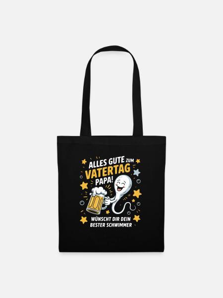 Vatertagsgeschenk Besten Papa Männertag Herrentag - Stoffbeutel - Schwarz