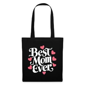Best Mom Ever Hearts Pink Cute Design - Stoffbeutel - Schwarz - Vorne