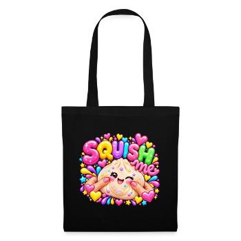 Squish Me: Buntes Herz-Squishy - Stoffbeutel - Schwarz - Vorne
