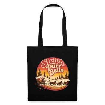 Retro Sleigh Purr Bells Weihnacht - Stoffbeutel - Schwarz - Vorne
