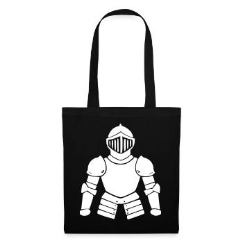 Ritterrüstung weiß Ritter Mittelalter Geschenk - Stoffbeutel - Schwarz - Vorne