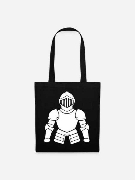 Ritterrüstung weiß Ritter Mittelalter Geschenk - Stoffbeutel - Schwarz